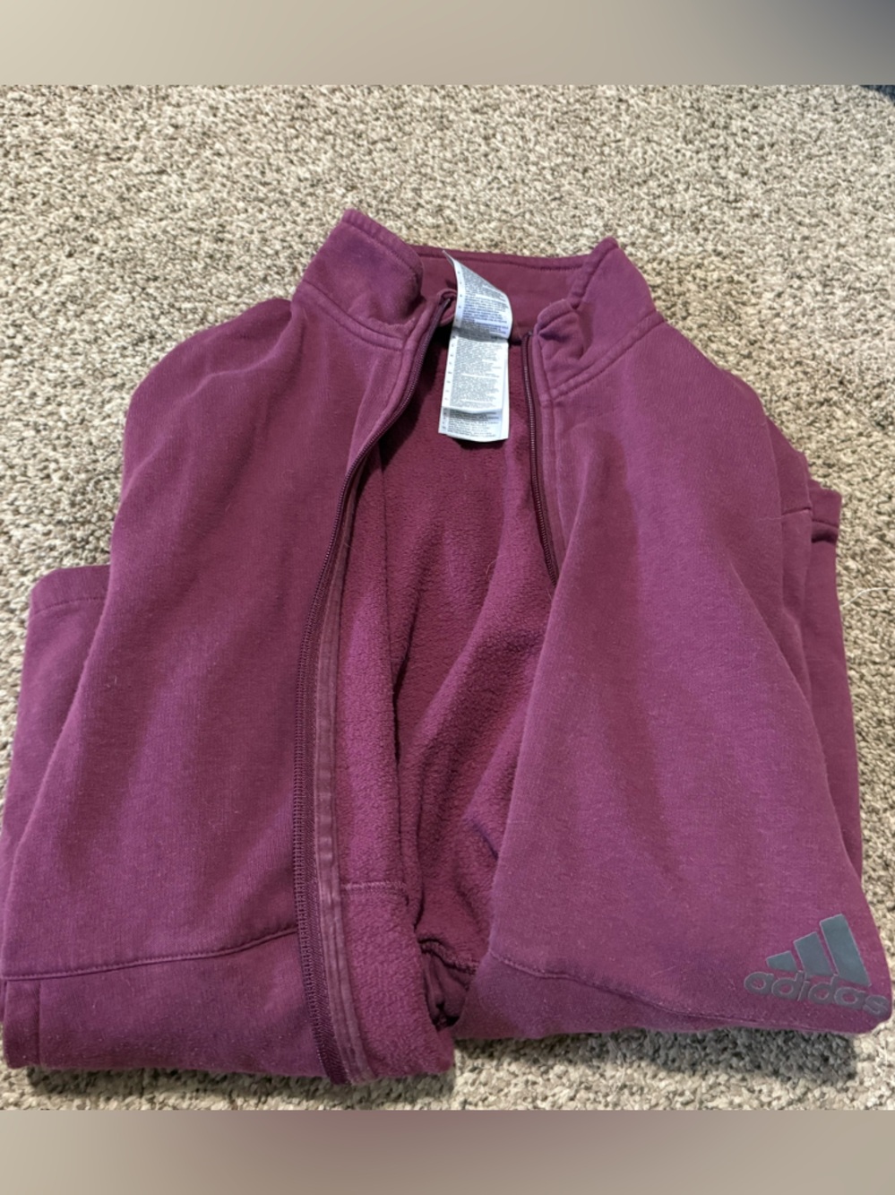 adidas Deep Plum Zip-Up Hoodie